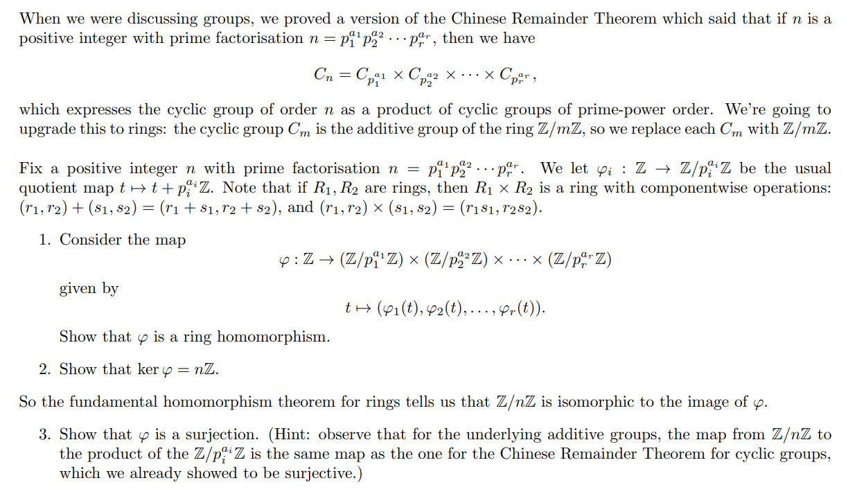 Solved When We Were Discussing Groups We Proved A Version