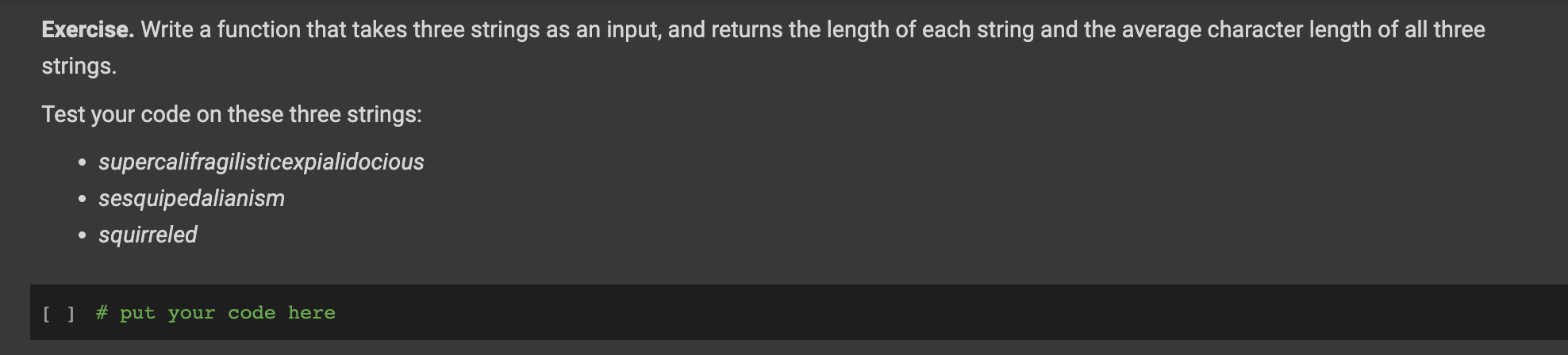 Solved Exercise. Write a function that takes three strings | Chegg.com