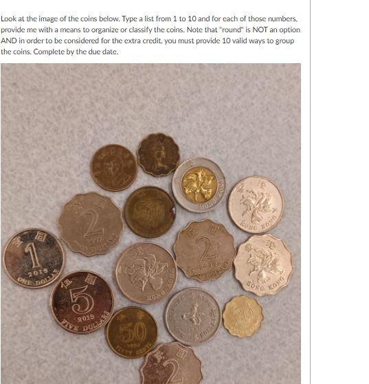 Solved Look At The Image Of The Coins Below. Type A List | Chegg.com