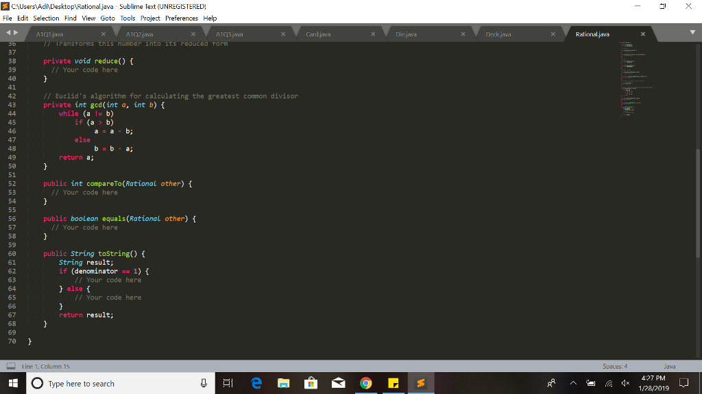 java rational number class | pdf | method (computer... Solved Implement a class to represent rational numbers. Each | Chegg.com