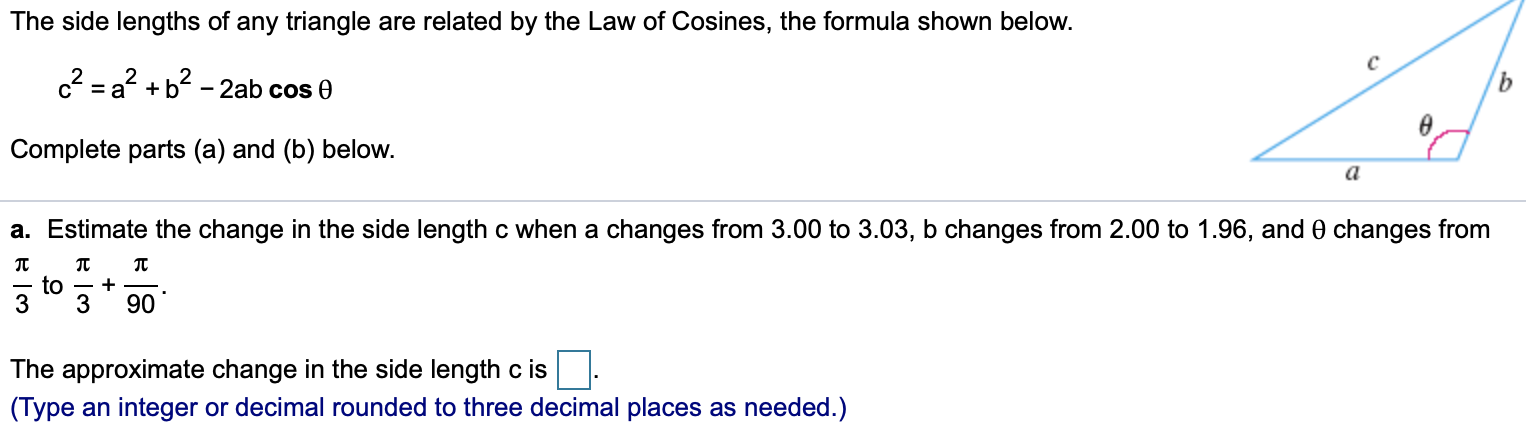 Solved The side lengths of any triangle are related by the | Chegg.com