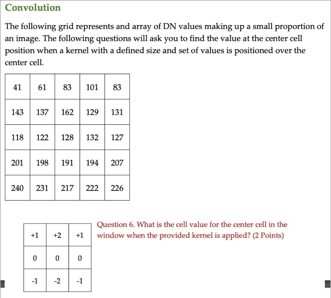 Solved Convolution The following grid represents and array | Chegg.com