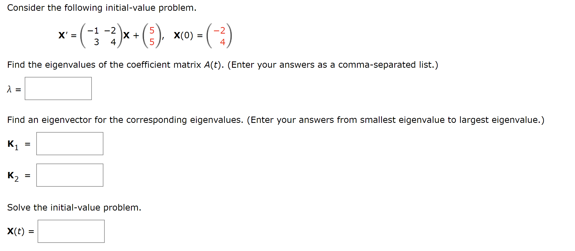 Solved Consider The Following Initial Value Problem 1 2 X Chegg Com
