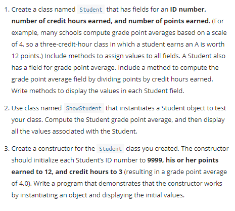 Java Programming Question 1 Create A Class Named Chegg Com