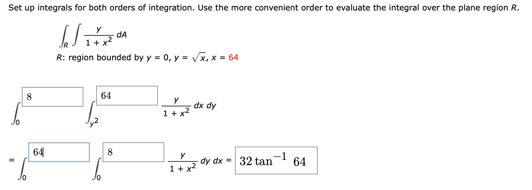 Solved Set Up Integrals For Both Orders Of Integration Use