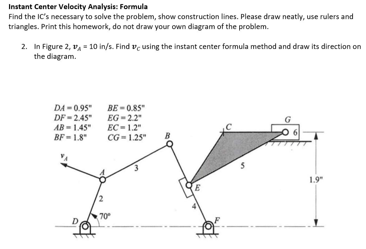 Instant Center Velocity Analysis: Formula Find the | Chegg.com