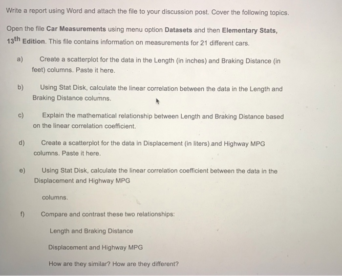 Solved Write a report using Word and attach the file to your | Chegg.com