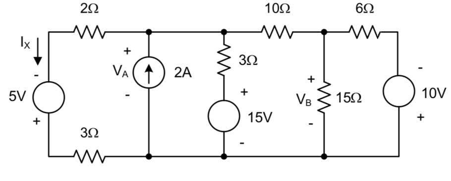 Solved 1. For the network below, find IA, IB, and the power | Chegg.com