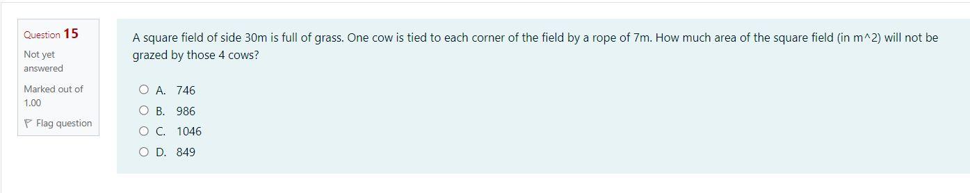 Solved Question 15 Not yet answered Marked out of 1.00 Flag | Chegg.com