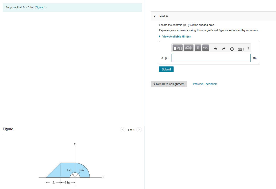 Solved Suppose That L = 3 In. (Figure 1) Part A Locate The | Chegg.com