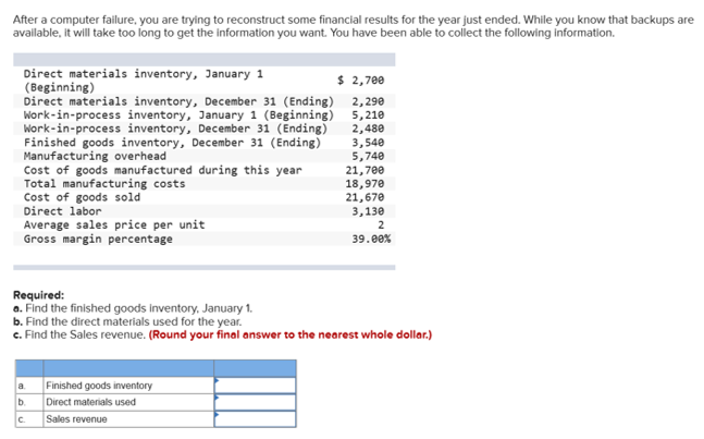 Solved After a computer failure, you are trying to | Chegg.com