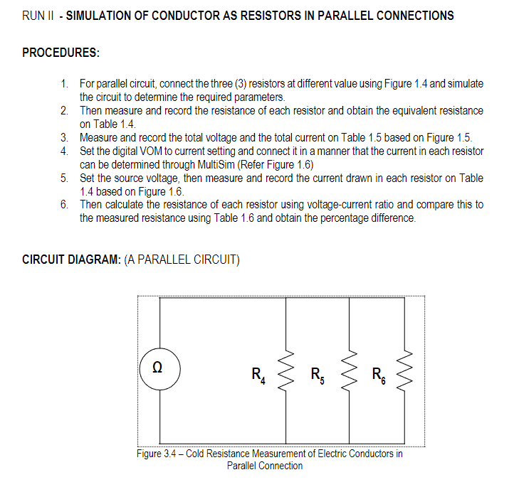 RUN II SIMULATION OF CONDUCTOR AS RESISTORS IN