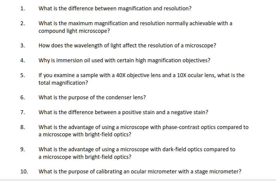 Solved 1. What is the difference between maghification and
