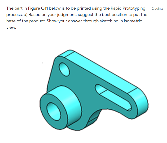 Solved 2 points The part in Figure Q11 below is to be | Chegg.com
