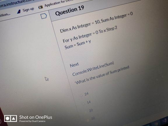 Solved ро Question 4 Dim x As Integer = 30 While x