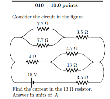 Solved 010 10.0 points Consider the circuit in the figure. | Chegg.com