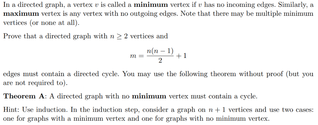 In A Directed Graph A Vertex V Is Called A Minimum Chegg Com