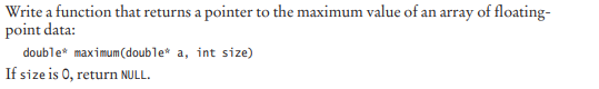 Solved Write a function that returns a pointer to the | Chegg.com
