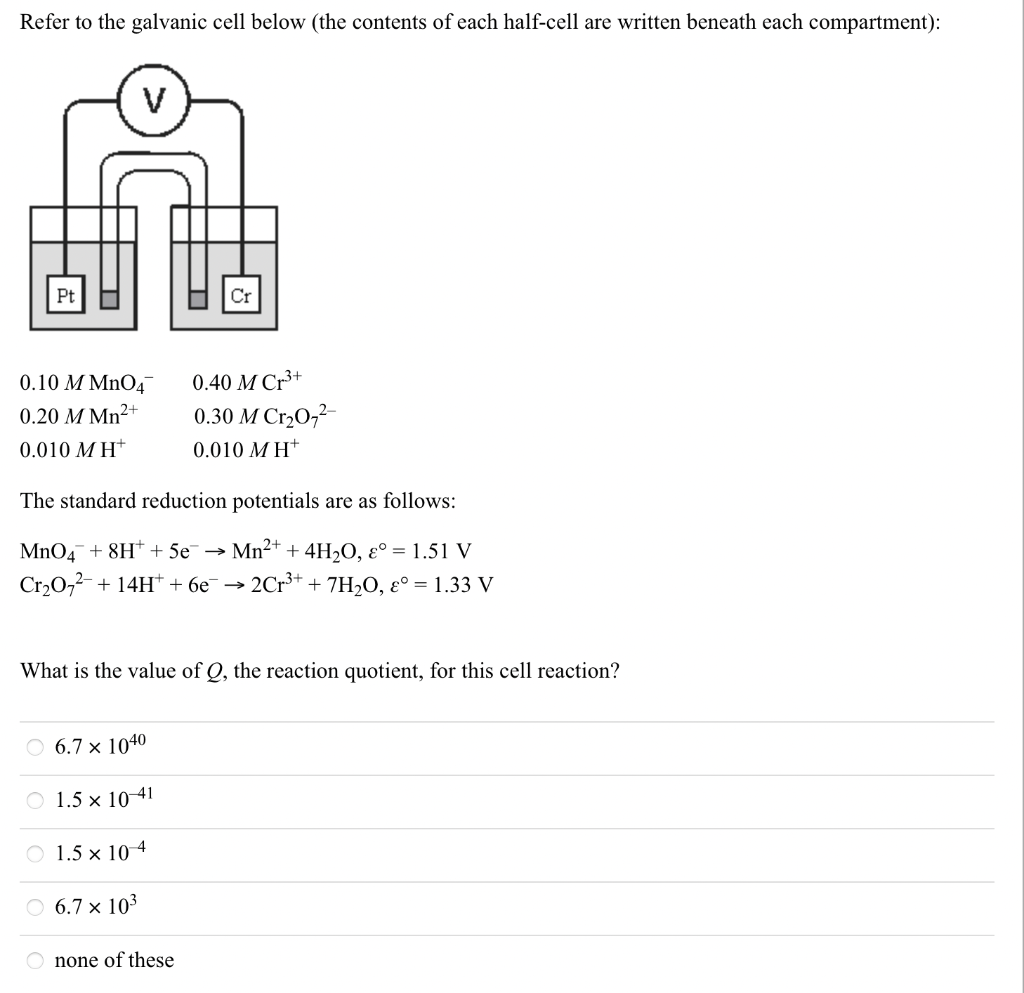 Solved Refer to the galvanic cell below (the contents of | Chegg.com