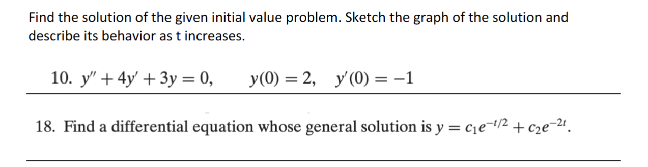 Solved Find The Solution Of The Given Initial Value Problem