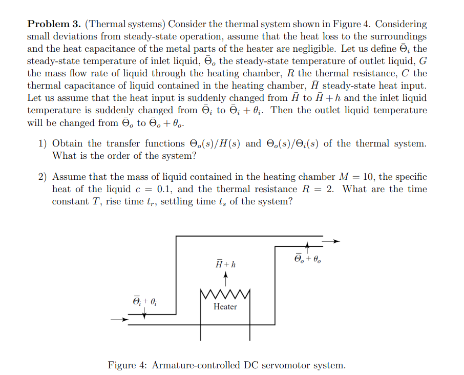 Solved Problem 3. (Thermal Systems) Consider The Thermal | Chegg.com