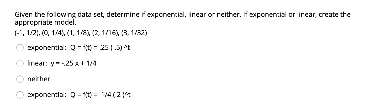 Solved Given The Following Data Set Determine If Chegg Com