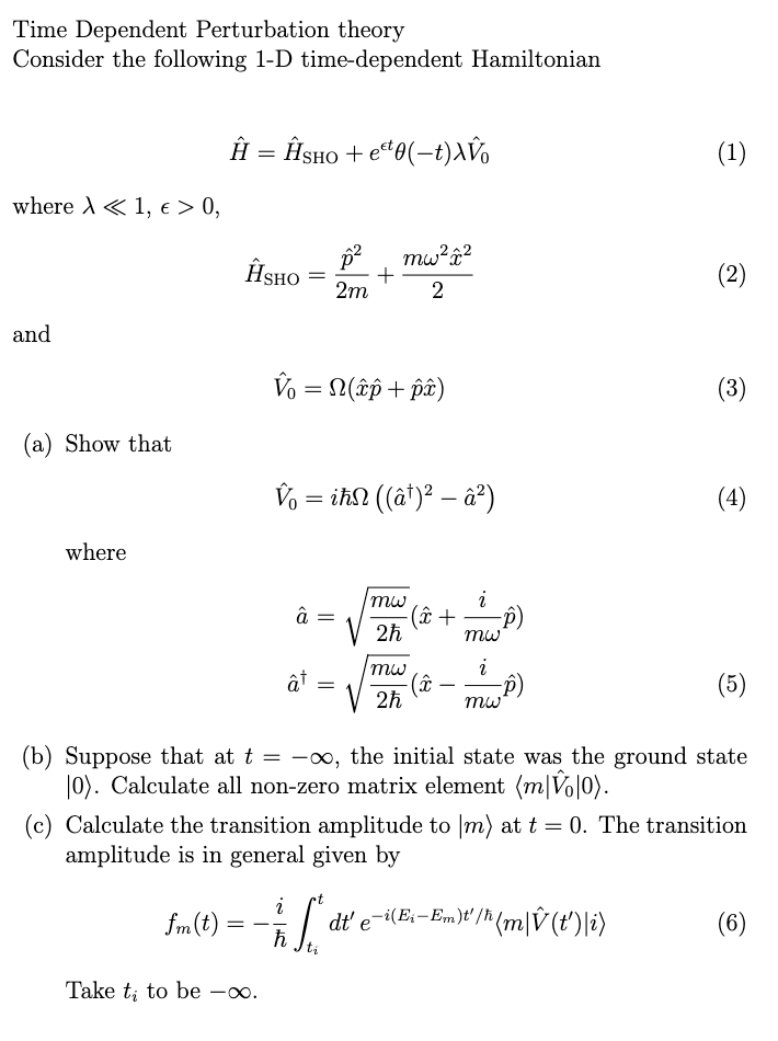 Solved Time Dependent Perturbation Theory Consider The | Chegg.com