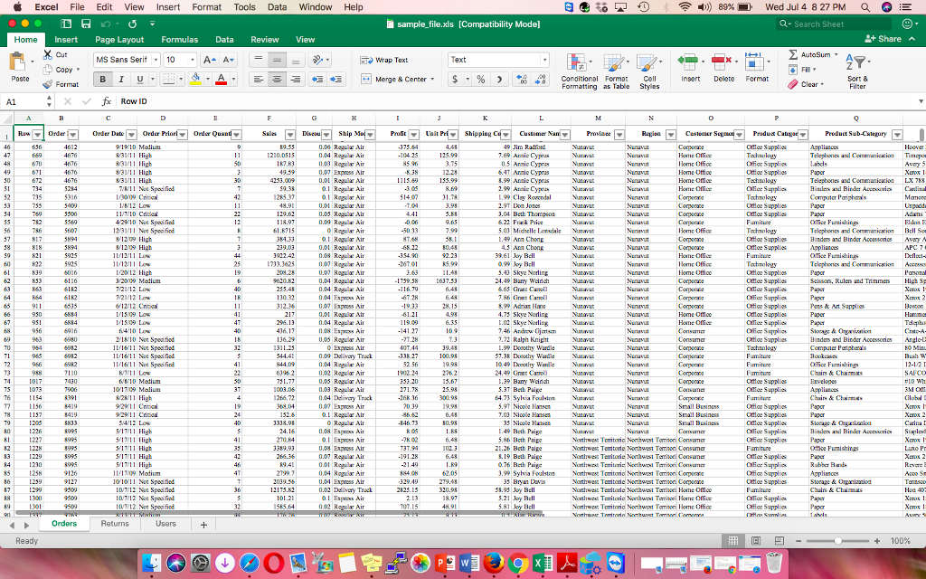 Cannot upload the sample excel file because the file | Chegg.com