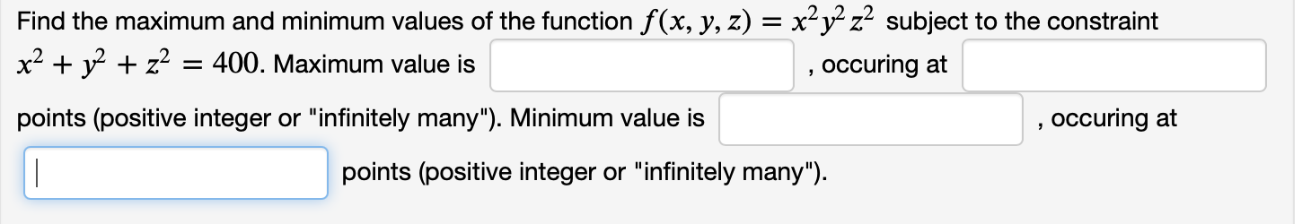 Solved Find the maximum and minimum values of the function | Chegg.com
