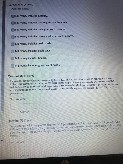 Solved Your Answer: Answer Question 31 (1 point) Consider | Chegg.com