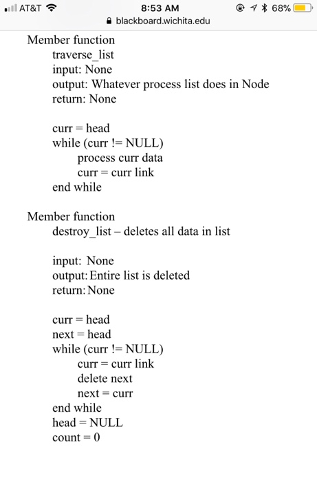 Solved Turn this pseudo code (algorithm) of theses member | Chegg.com