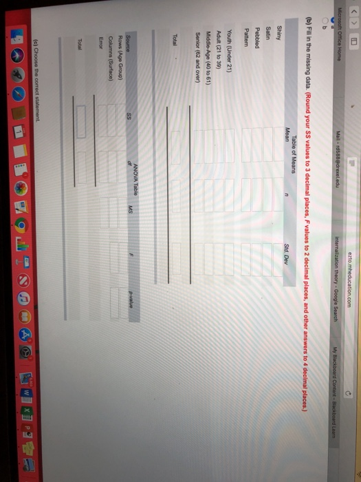 Solved texture. Research question: Is mean rating affected | Chegg.com