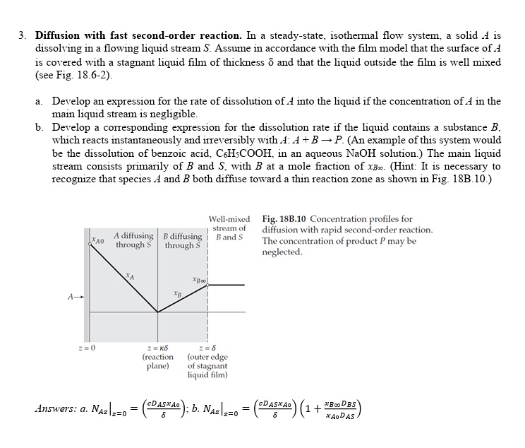 Solved Diffusion with fast second-order reaction. In a | Chegg.com