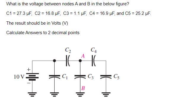 Solved What is the voltage between nodes A and B in the | Chegg.com