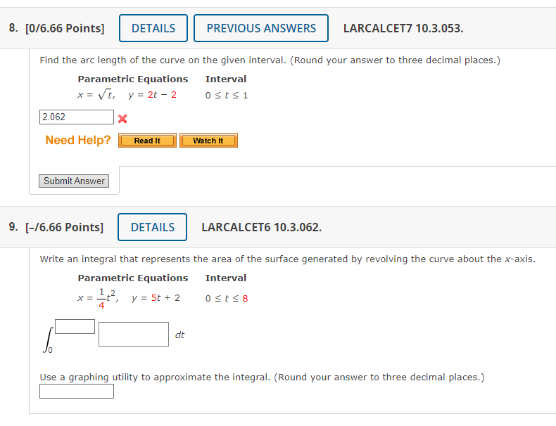 Solved Find The Arc Length Of The Curve On The Given | Chegg.com