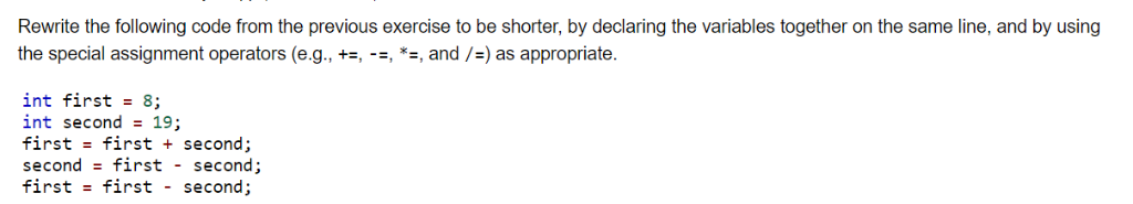 Solved Rewrite the following code from the previous exercise | Chegg.com