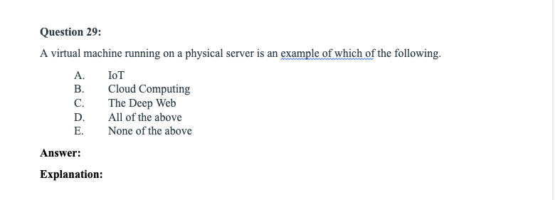 Solved Question 29: A virtual machine running on a physical | Chegg.com