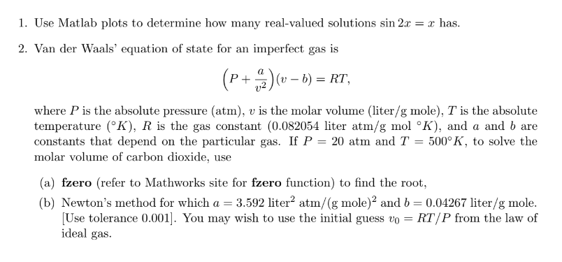 Solved 1. Use Matlab plots to determine how many real-valued | Chegg.com