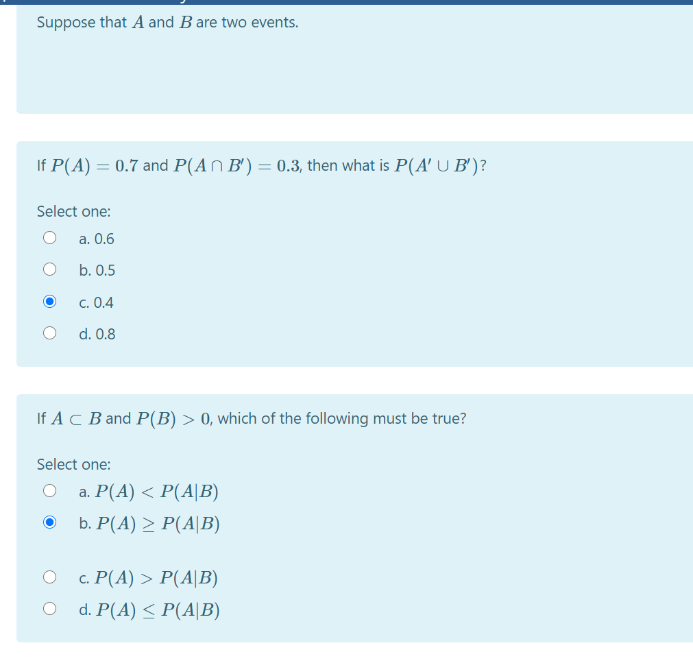 Solved Suppose That A And B Are Two Events. If P(A) = 0.7 | Chegg.com