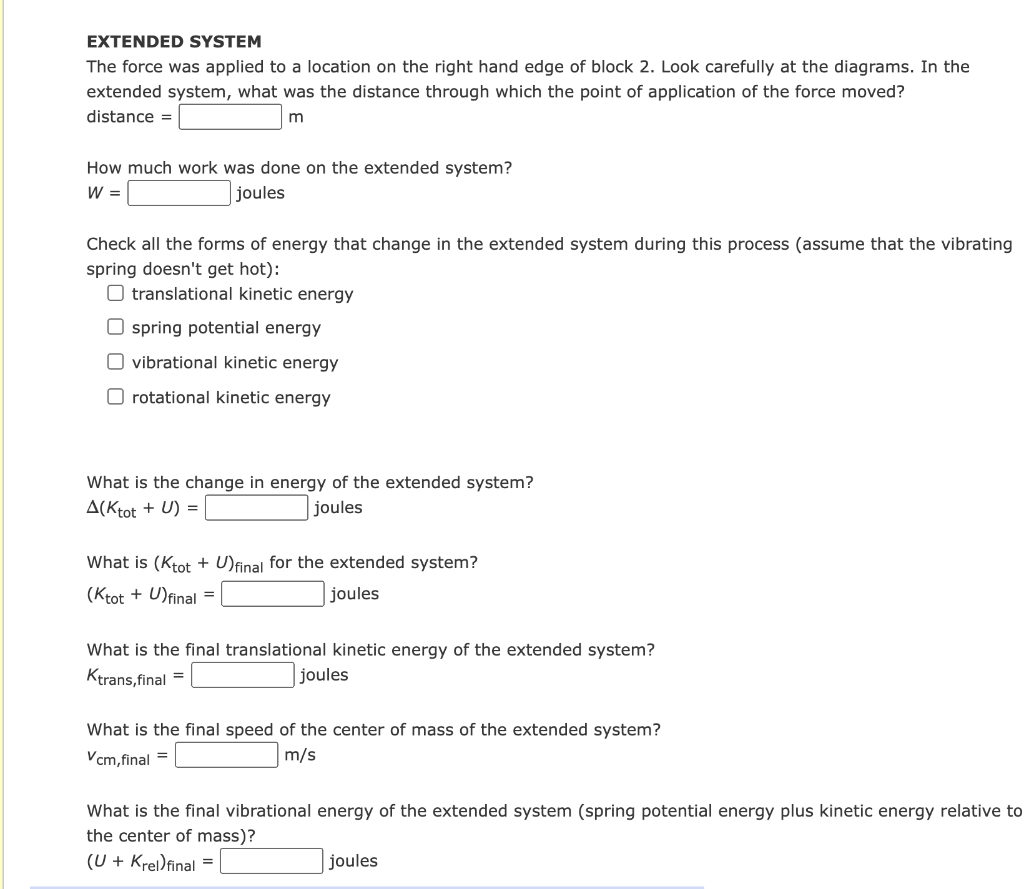 Solved Moving blocks connected by a spring Two identical