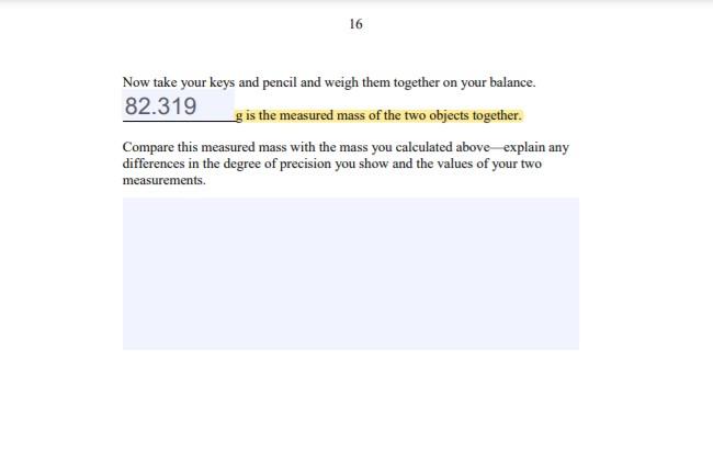 Solved 14 C. Using a ruler or meter stick, record your | Chegg.com