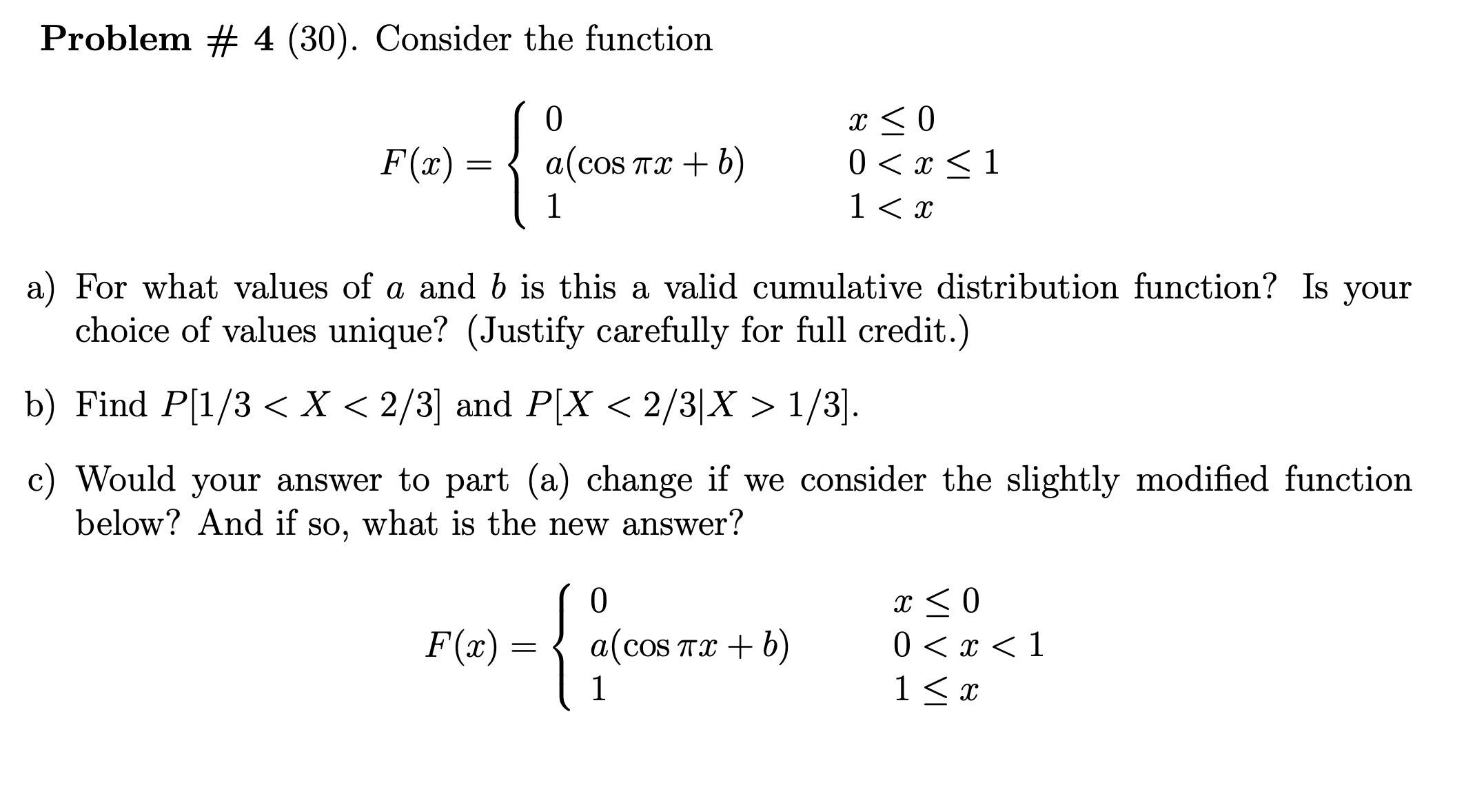 Problem \# 4 (30). Consider the function | Chegg.com