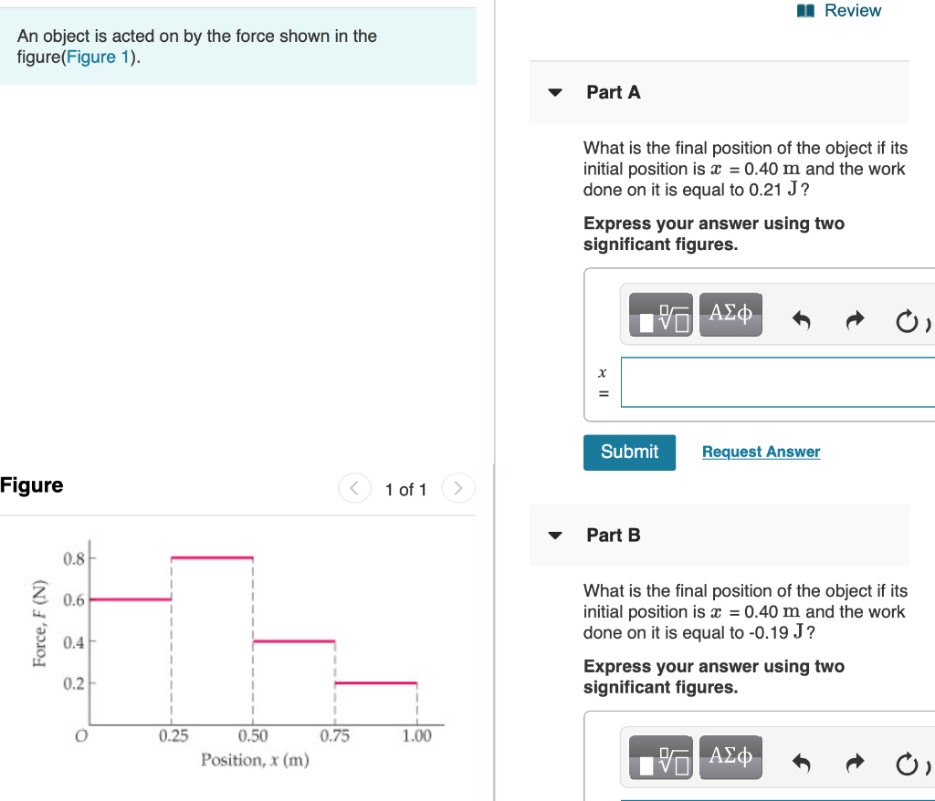 Solved A Review An object is acted on by the force shown in | Chegg.com