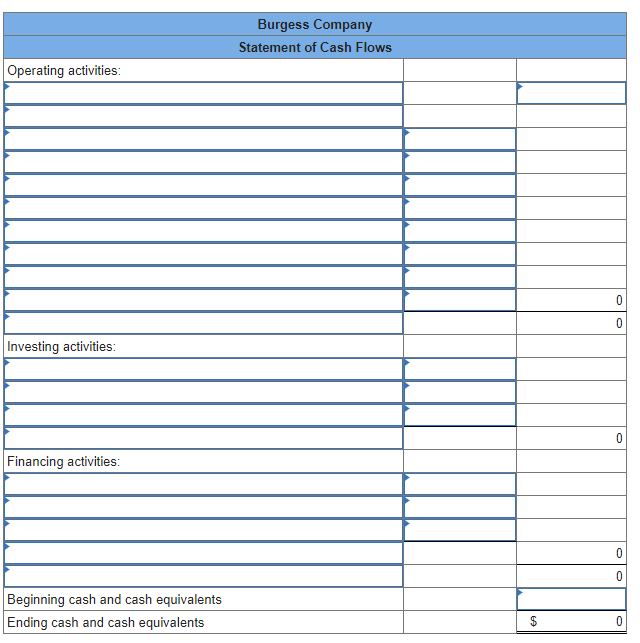 Problem 13-12 (Algo) ﻿Prepare a Statement of Cash | Chegg.com