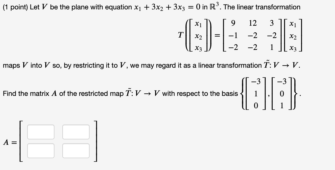 Solved 1 (1 point) Let bi The set B = { b1,b2 } is a basis | Chegg.com