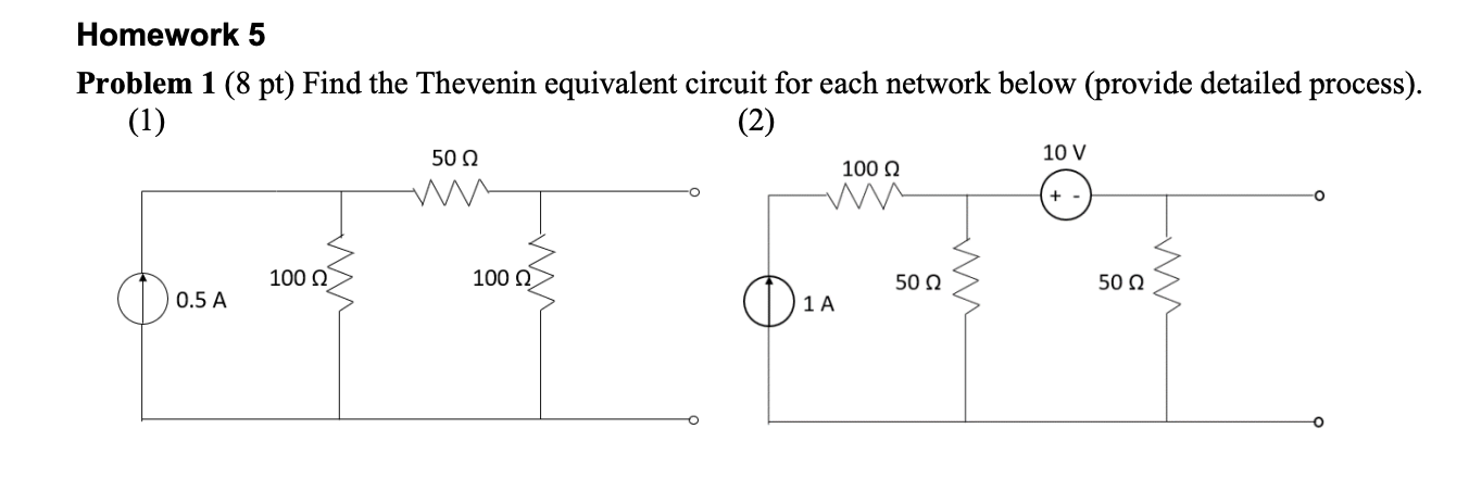 Solved Problem 1 ( 8pt ) Find the Thevenin equivalent | Chegg.com