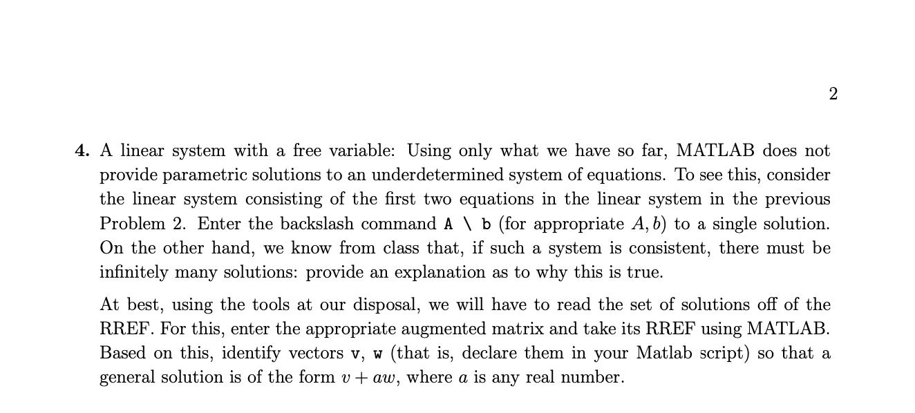 Solved Math 1554 Linear Algebra Spring '21 MATLAB | Chegg.com