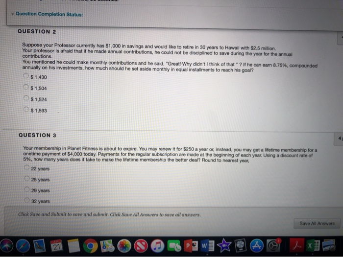 Solved Question Completion Status: QUESTION 2 Suppose your | Chegg.com
