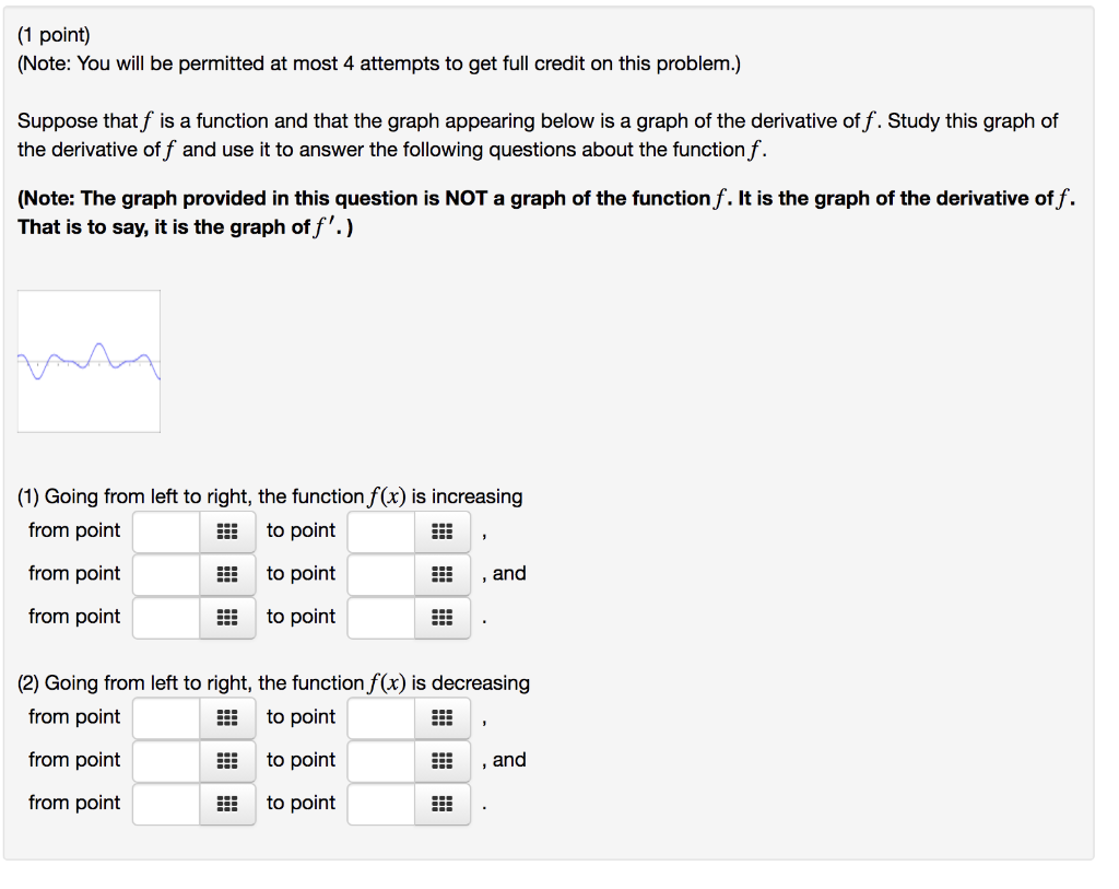Solved (1 point) (Note: You will be permitted at most 4 | Chegg.com