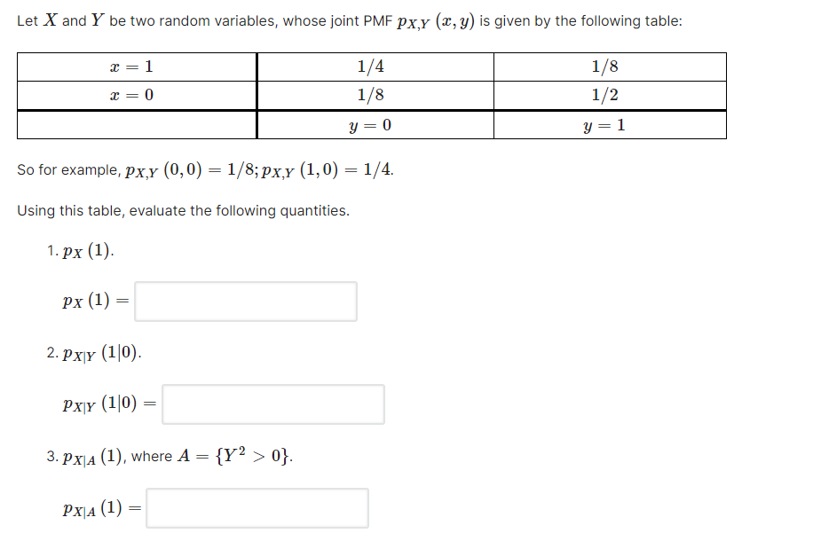 Solved Let X And Y Be Two Random Variables Whose Joint Pmf 3592